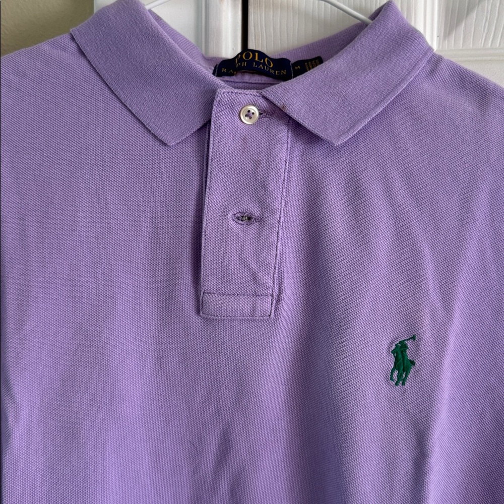 Polo Ralph Lauren Lavender Polo Shirt with Green Logo